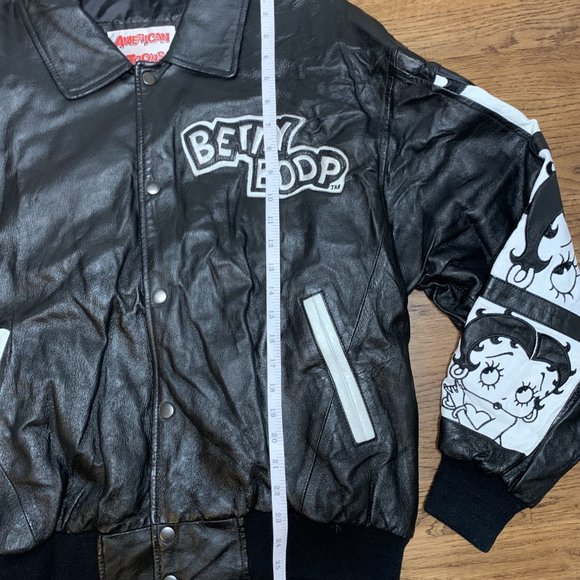 Vintage Betty Boop American Toons Adult Leather Jacket Size Large - Picture 4 of 8